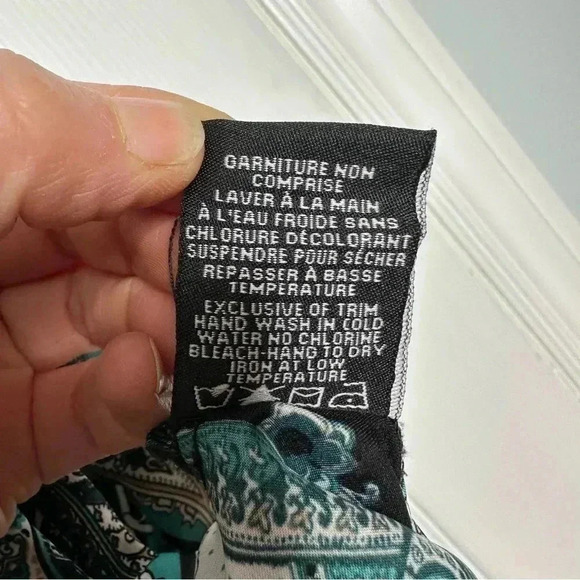 Brody Myles Blouse Collared Buttons Green/Blue/White Patterned Size Small - Picture 9 of 16